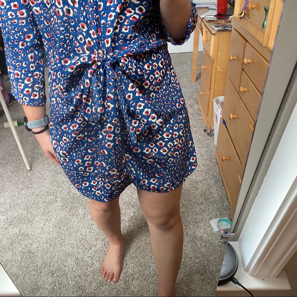 [Aoyama Itchome] Tie Bow Waist 3/4 Sleeve Dress - Picture 8 of 8